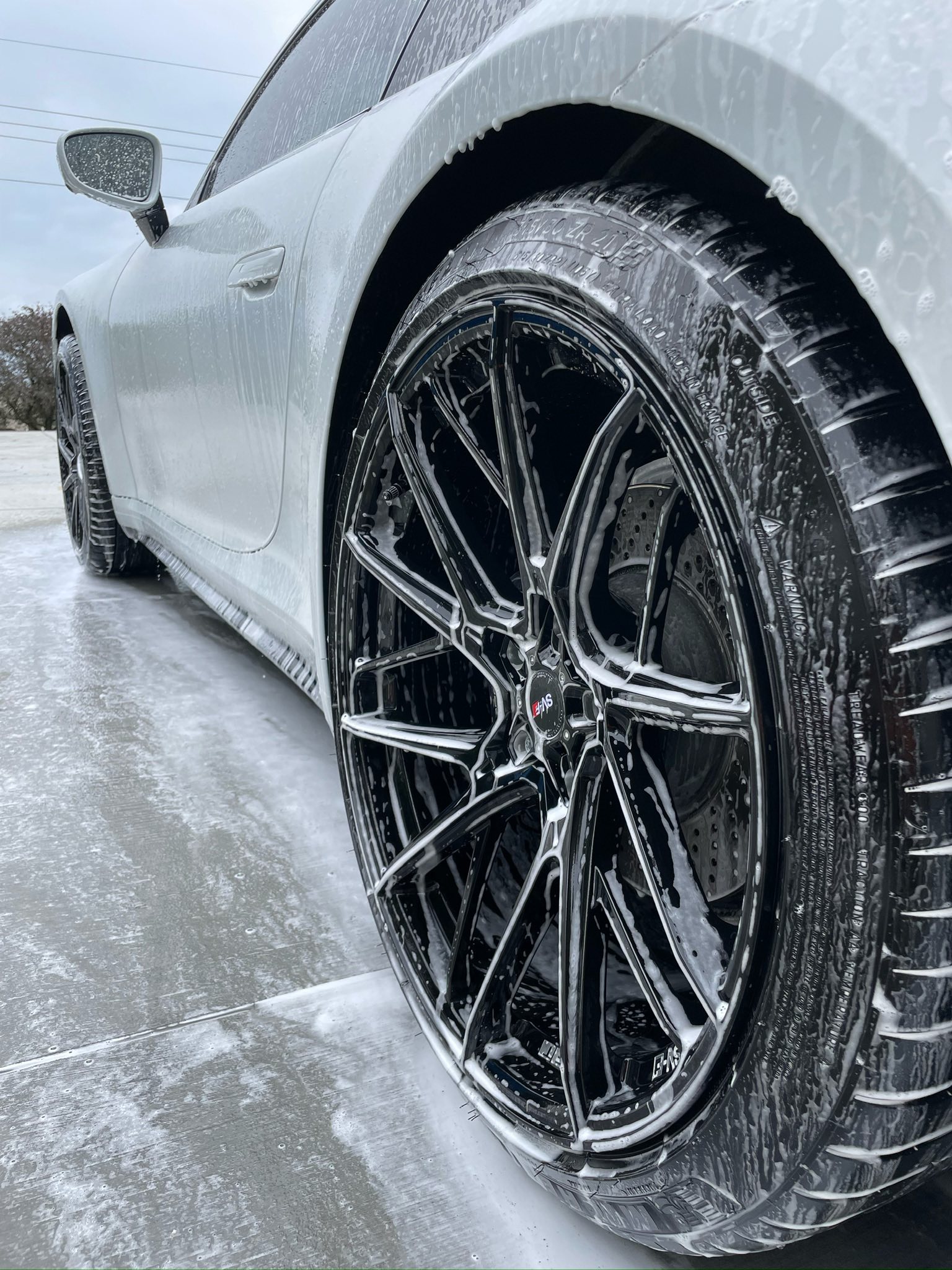 Interior detail work with cleaning brush and vacuum